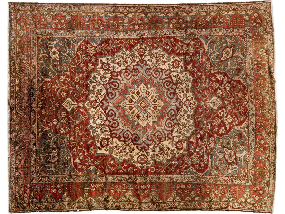 Antique Bakhtiari Wool Rug 10 X 13