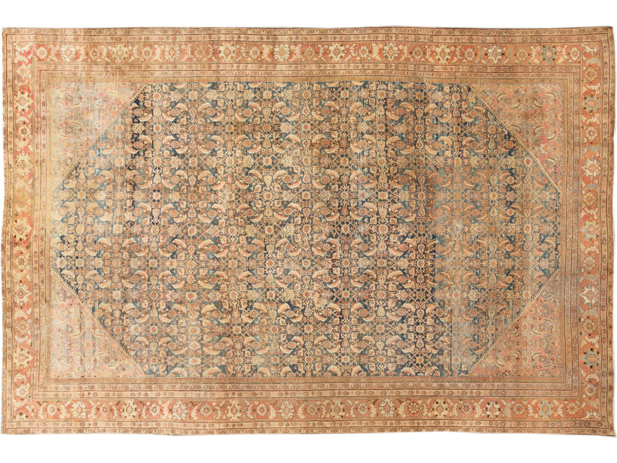 Antique Mahal Wool Rug 12 X 19