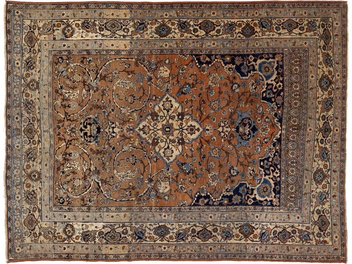 Antique Tabriz Wool Rug 5 X 6