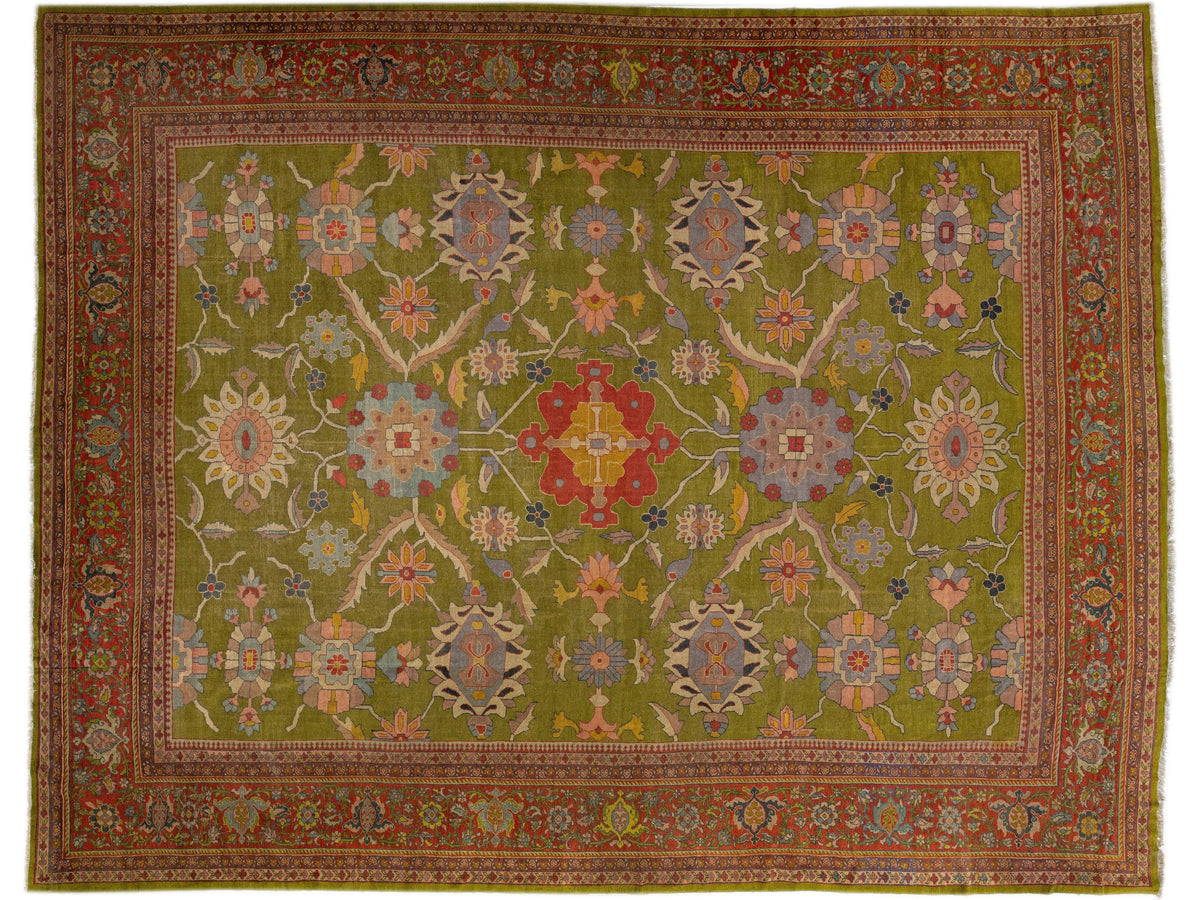 Antique Mahal Wool Rug 16 X 21