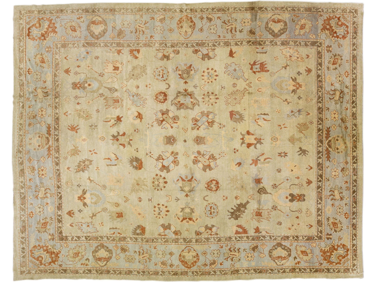 Modern Oushak Wool Rug 13 X 16