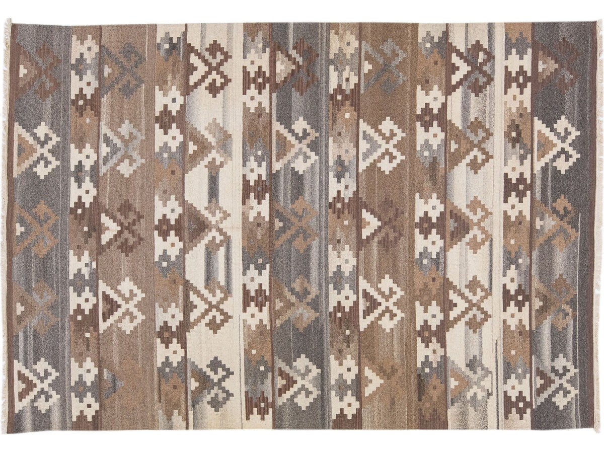 Modern Kilim Wool Rug 7 X 10
