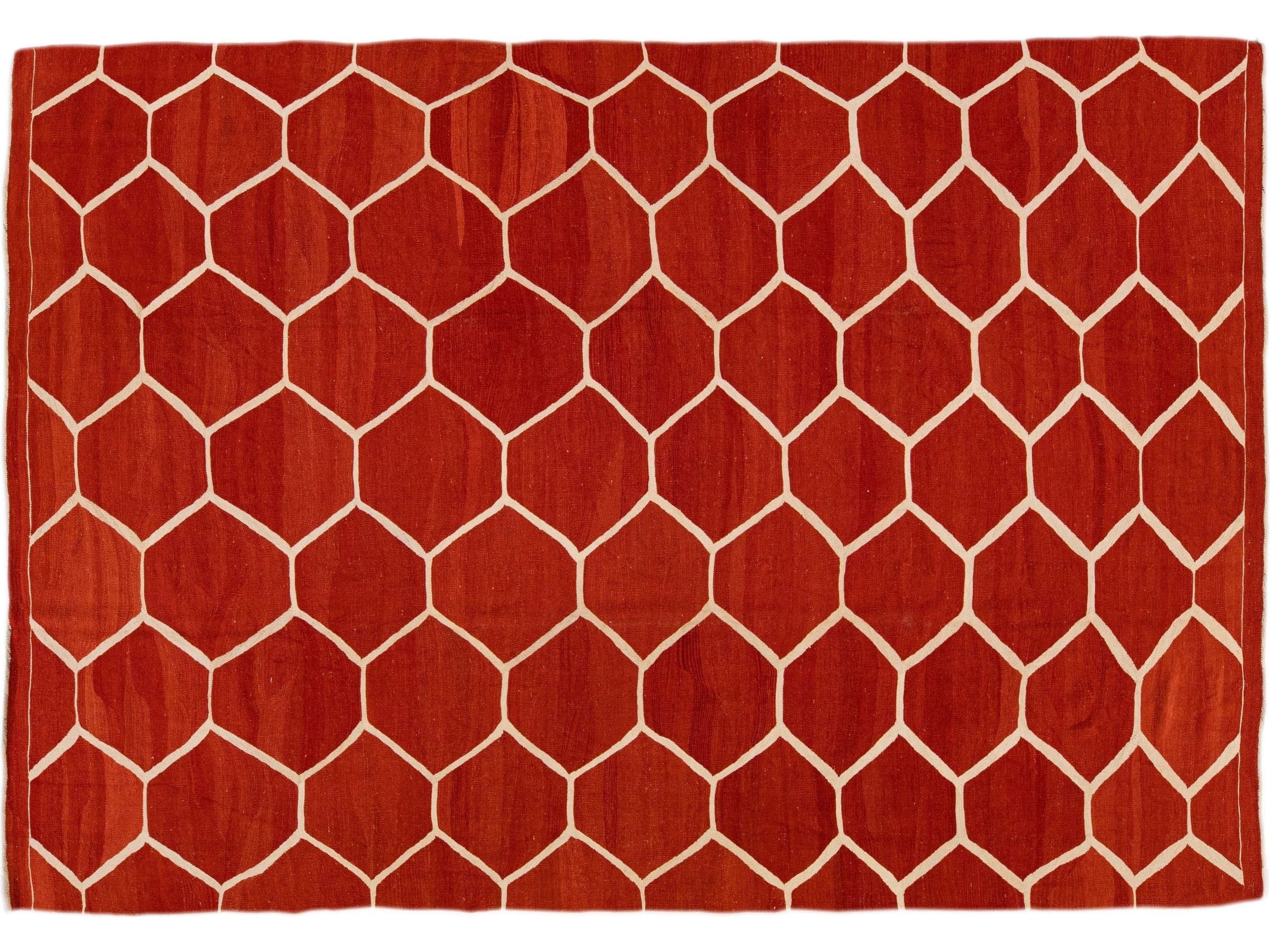 Modern Kilim Wool Rug 8 X 12