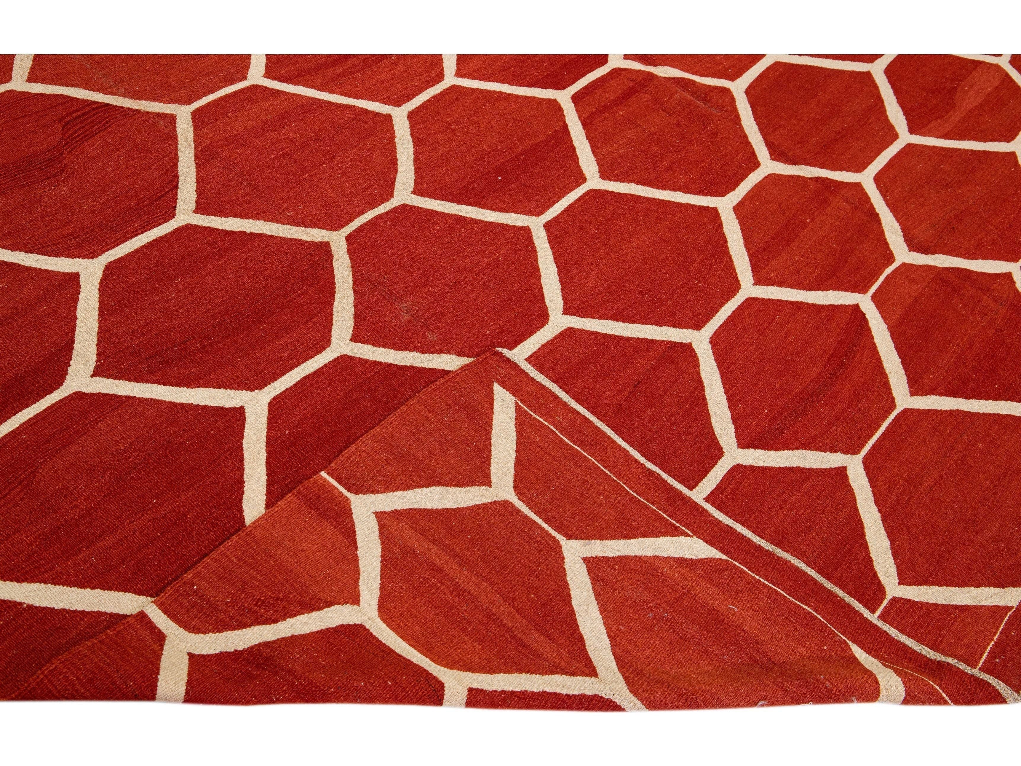 Modern Kilim Wool Rug 8 X 12