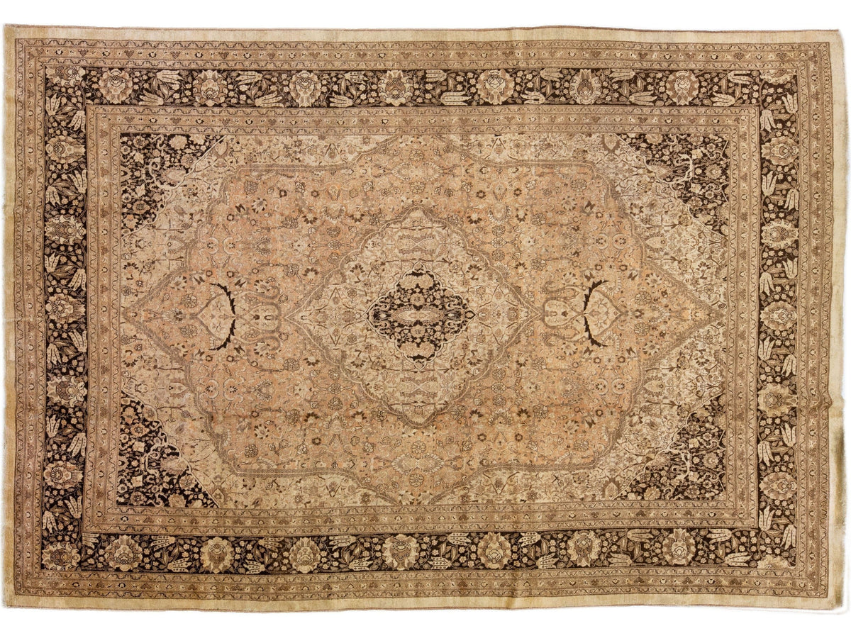 Antique Tabriz Wool Rug 12 X 17