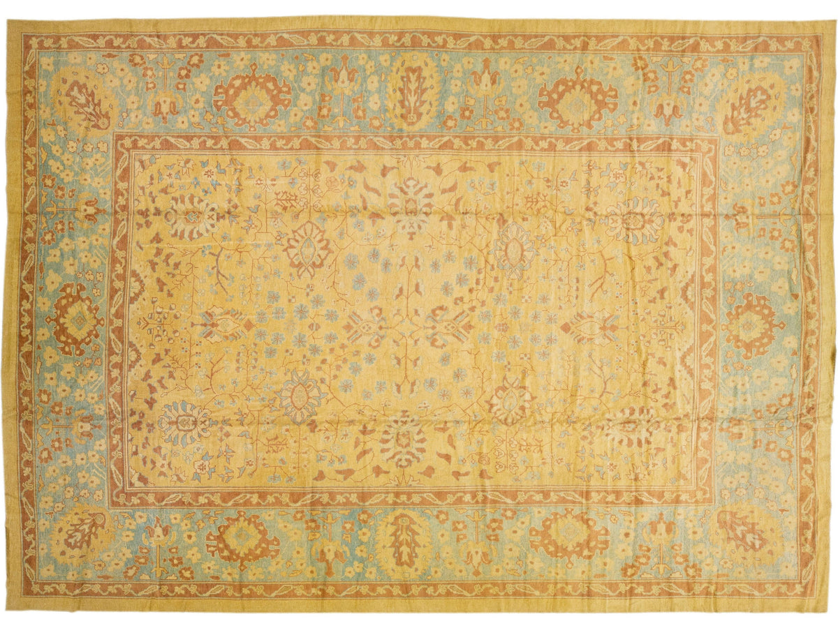 Modern Oushak Wool Rug 15 X 20