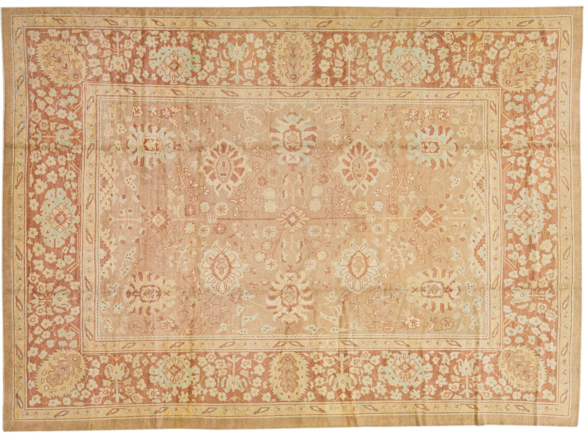 Modern Oushak Wool Rug 11 X 14