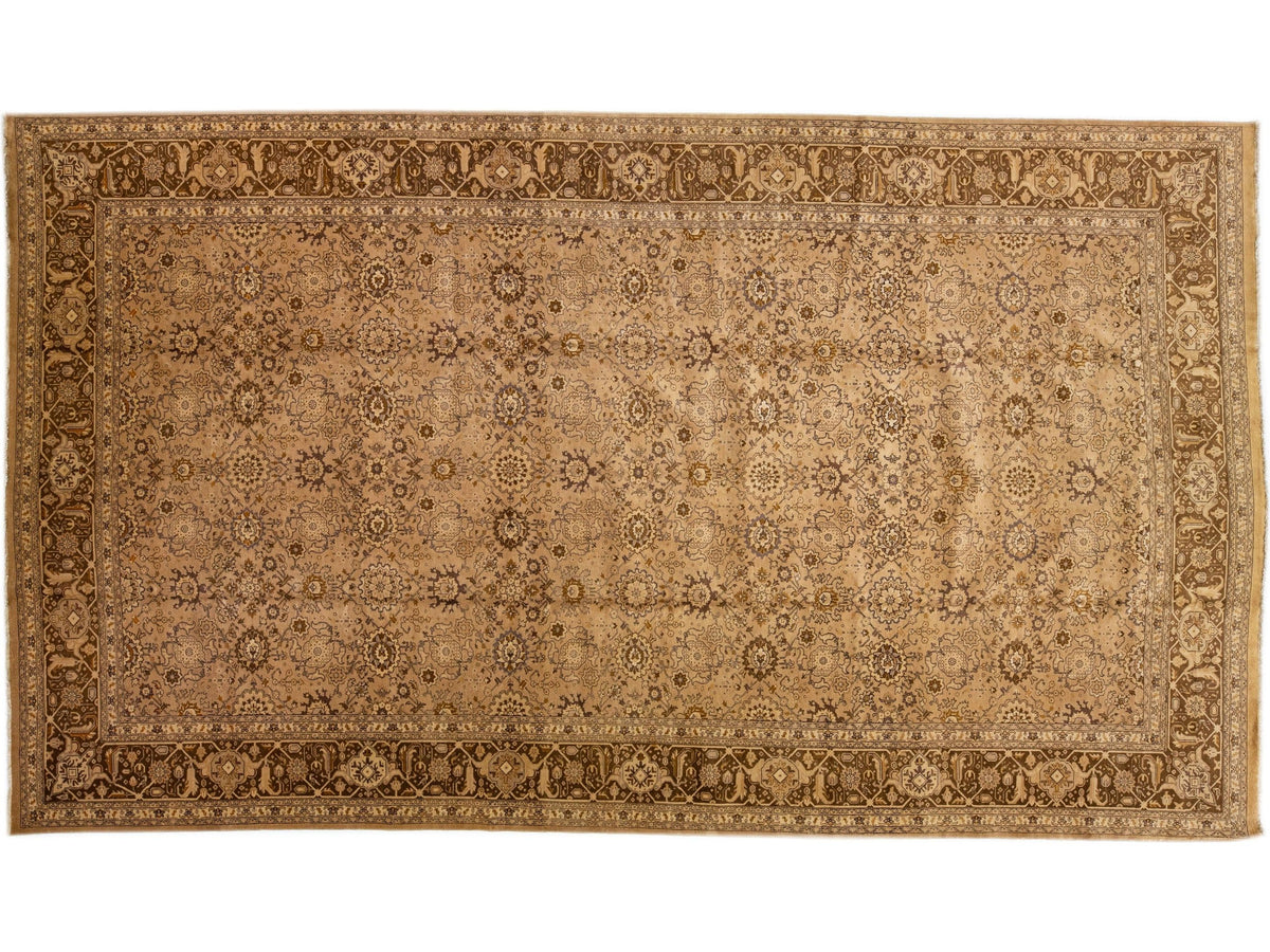 Antique Tabriz Wool Rug 11 X 19