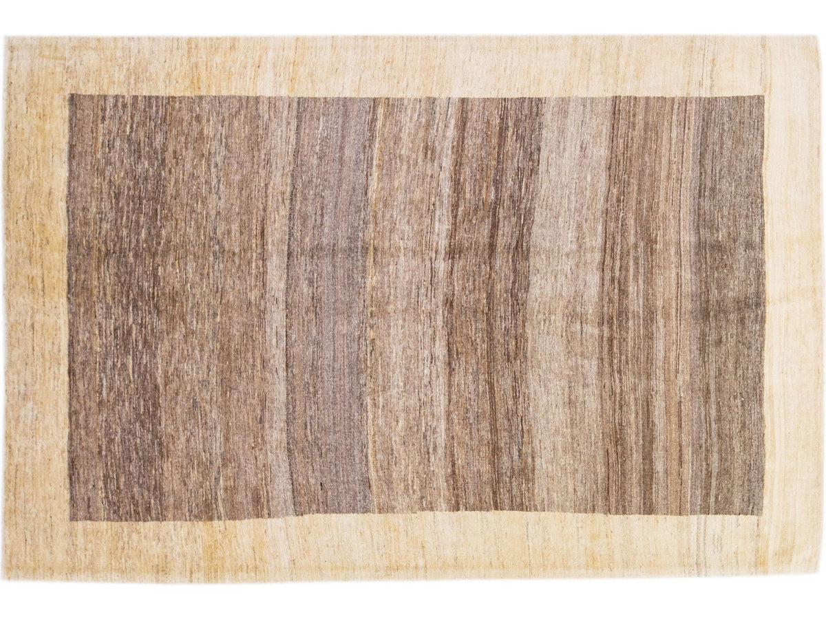 Modern Gabbeh Wool Rug 6 X 9