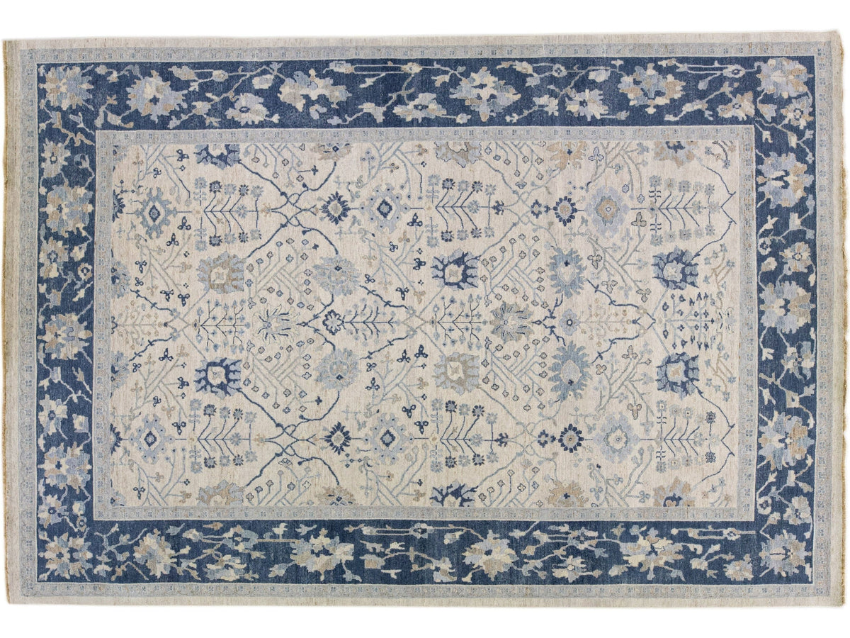 Modern Indian Artisan Wool Rug 10 X 14