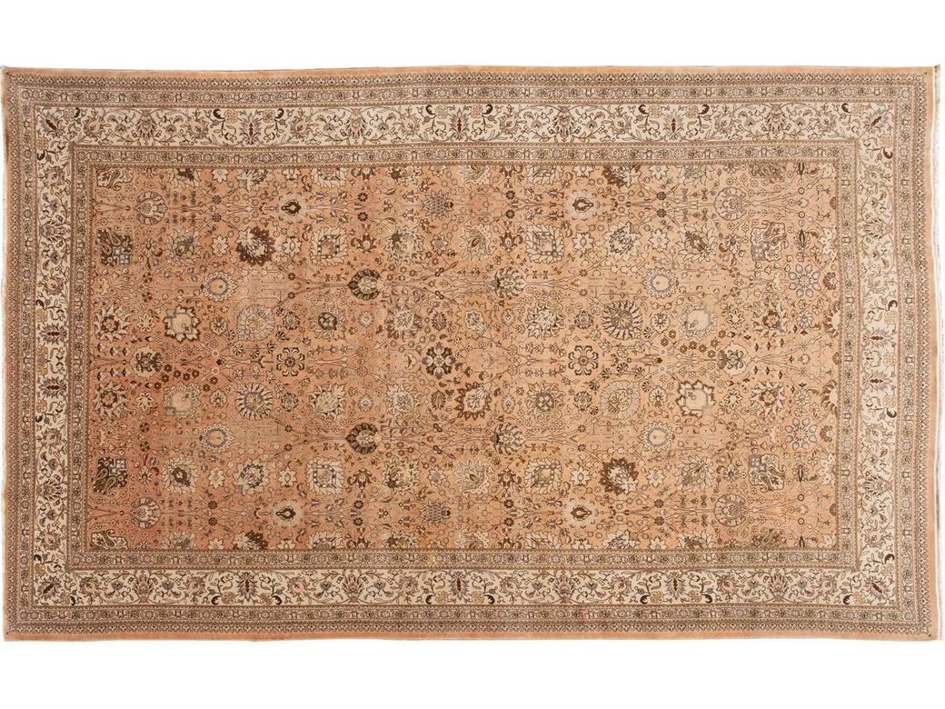 Antique Tabriz Wool Rug 11 X 18
