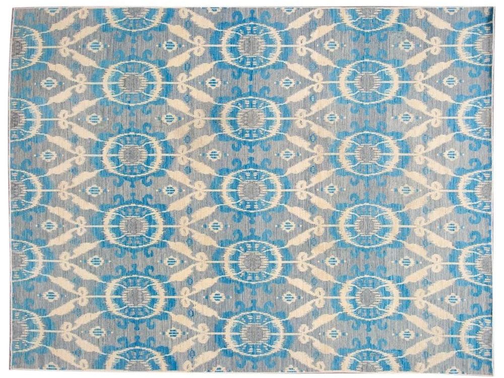 21st Century Modern Ikat Wool Rug 9' x 12'