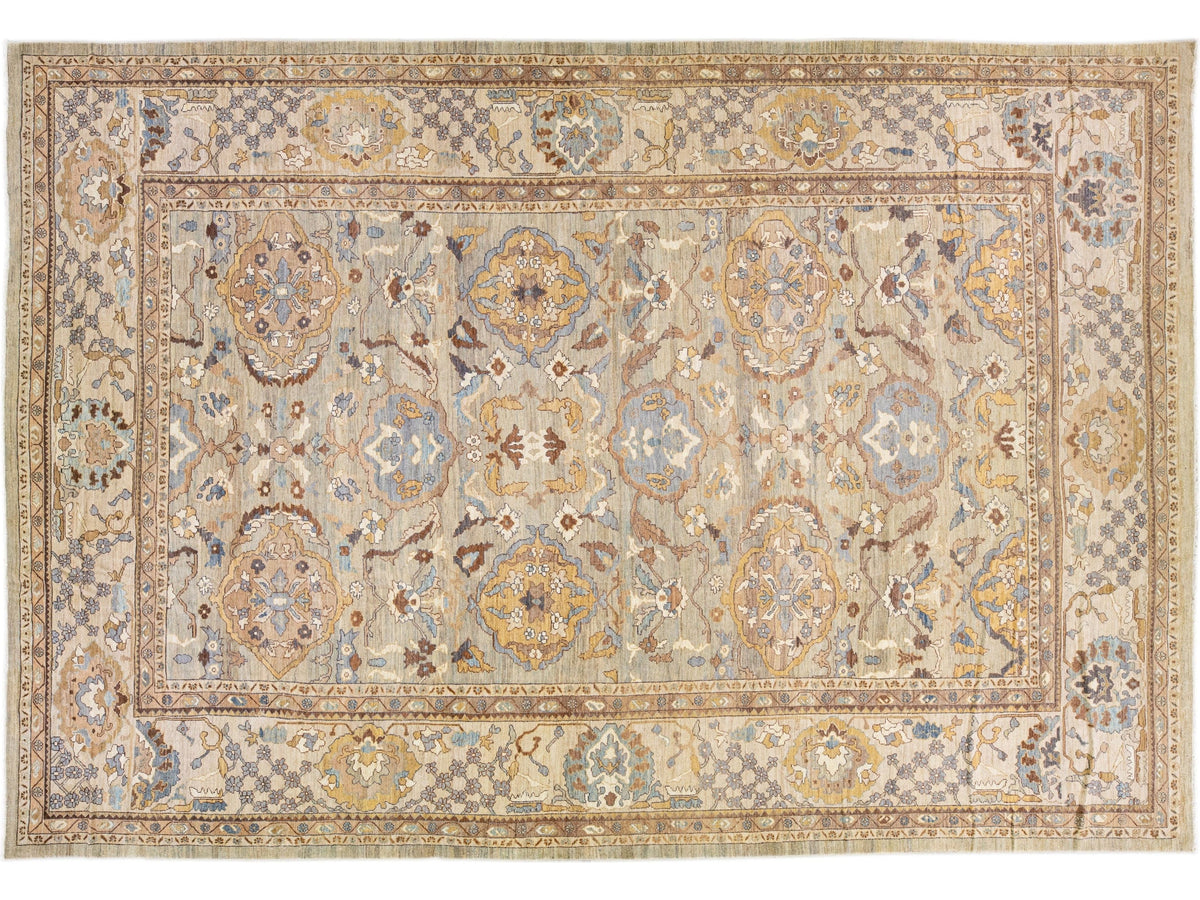 Modern Sultanabad Wool Rug 13 X 19