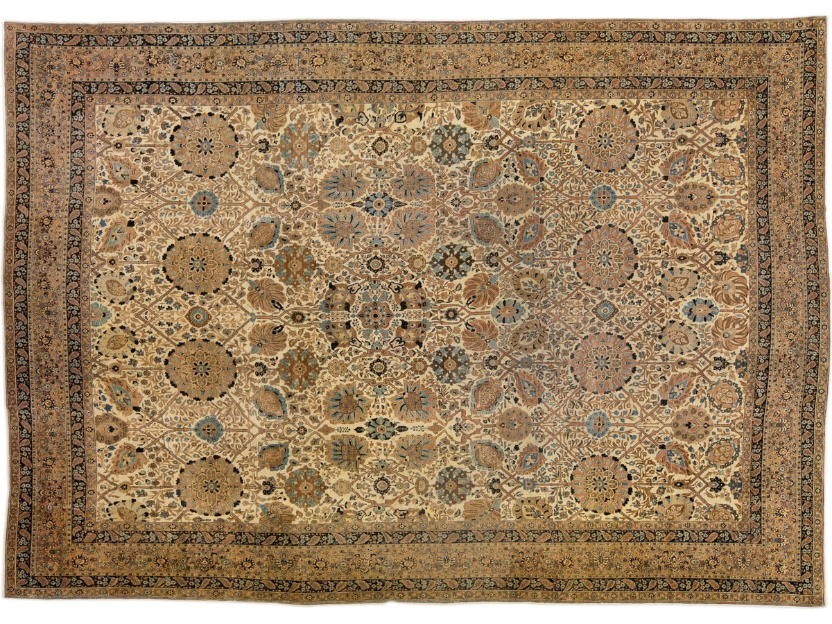 19th Century Antique Tabriz Rug 13 X 18