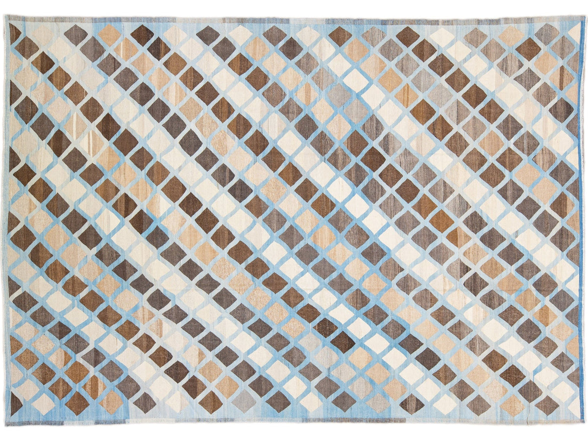 Modern Kilim Wool Rug 12 X 18