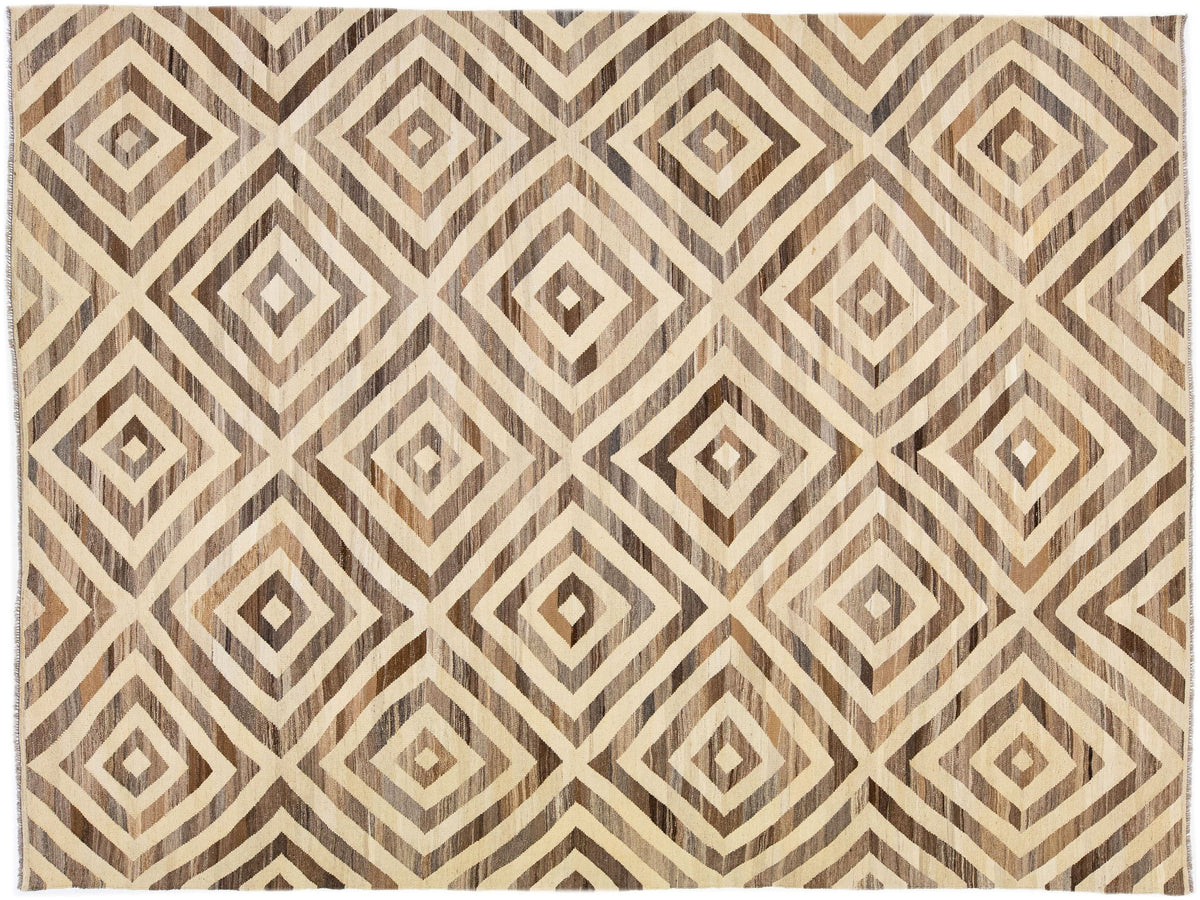 Modern Kilim Wool Rug 9 X 12