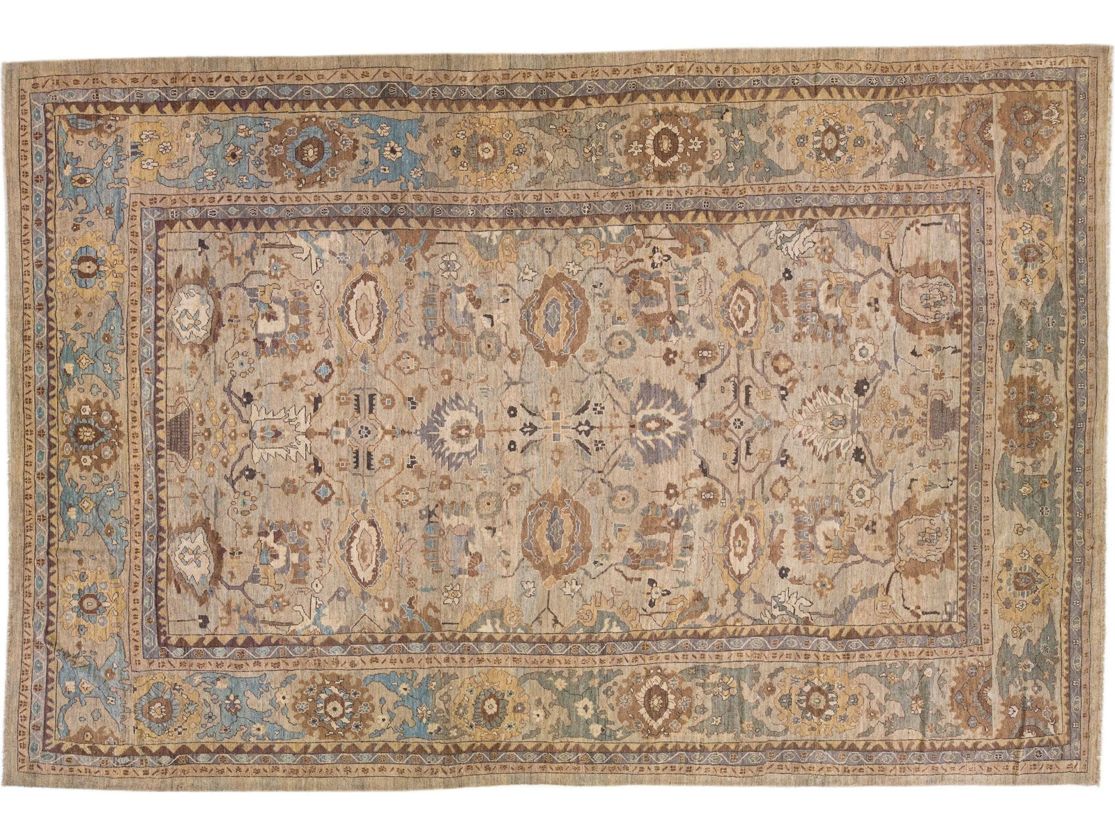Contemporary Sultanabad Oversize Wool Rug 13 X 20
