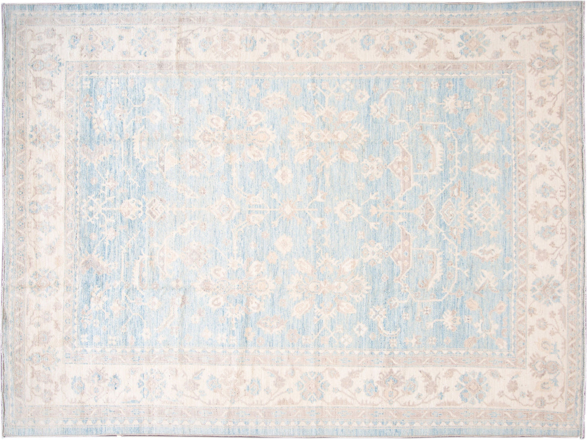 Modern Oushak Wool Rug 10 X 14