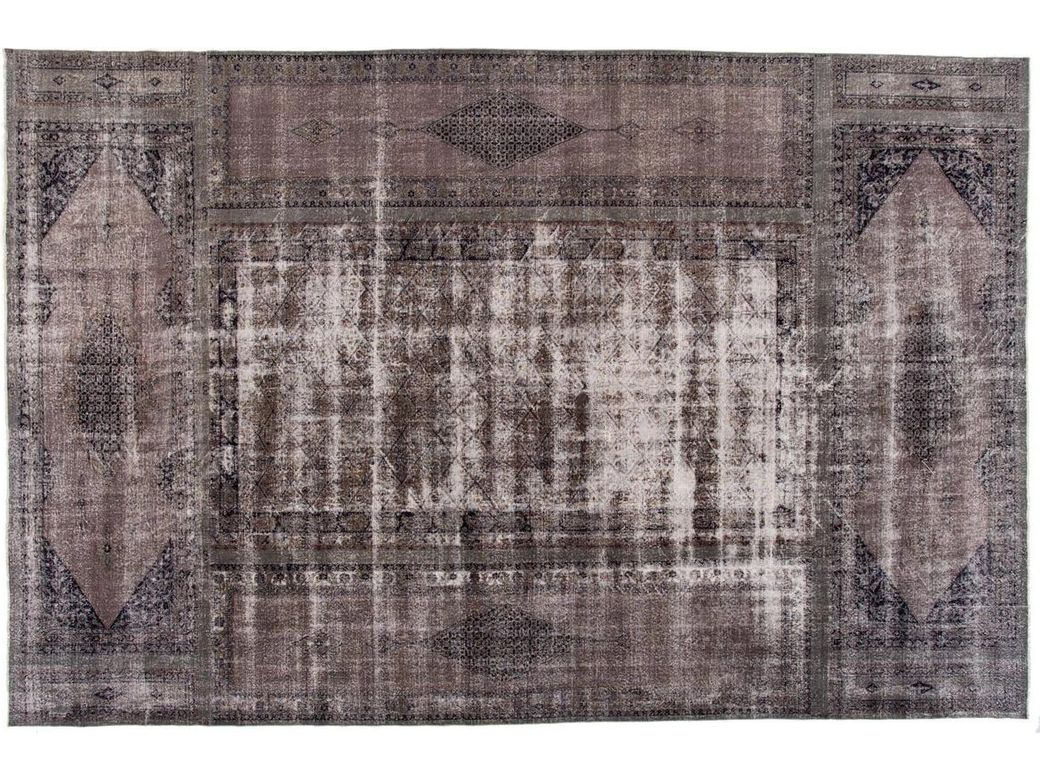 Vintage Gray Overdyed Wool Rug 11 x 17