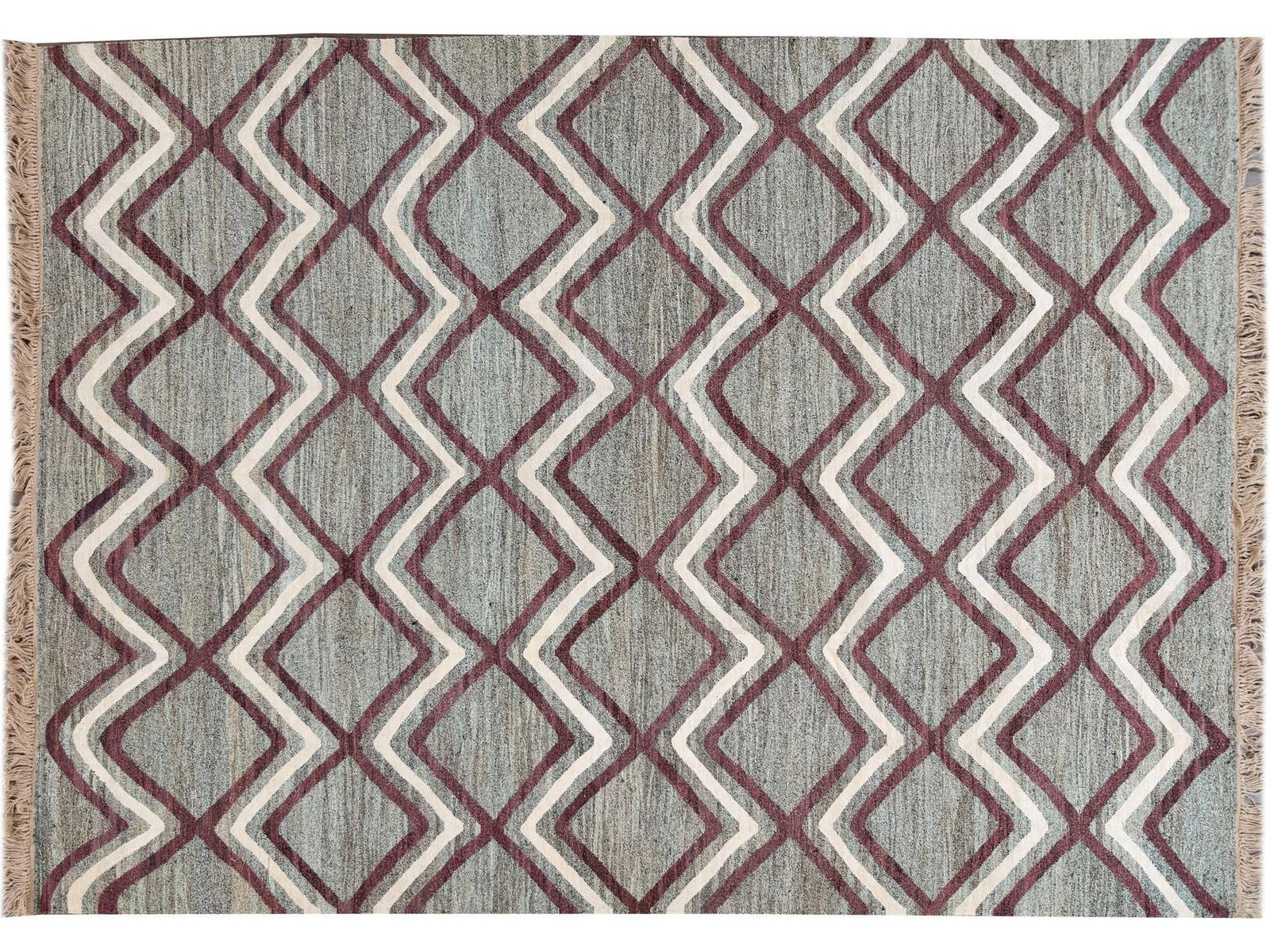 Contemporary Striped Flatweave Rug 9 X 13