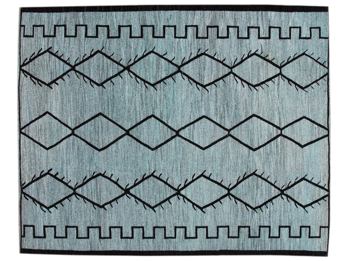 Modern Flatweave Wool Kilim Rug 10 X 12