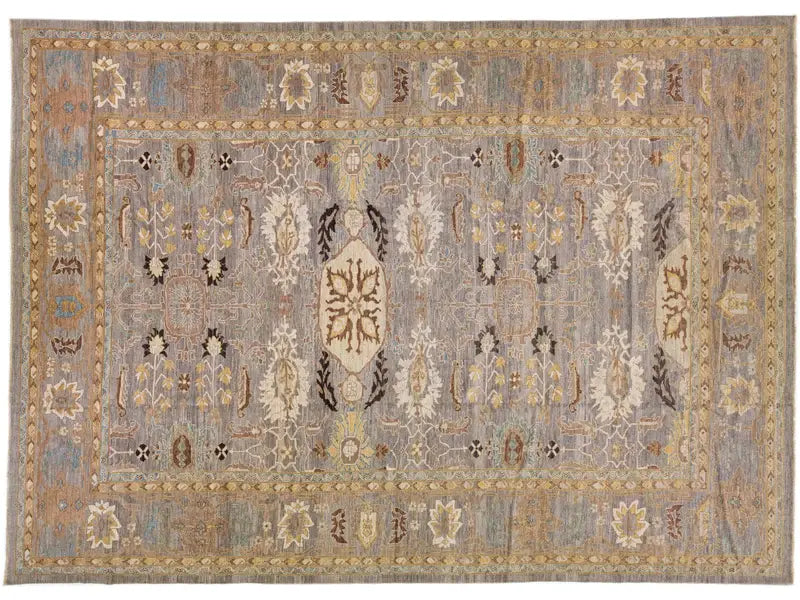 Modern Sultanabad Wool Rug 13 X 18