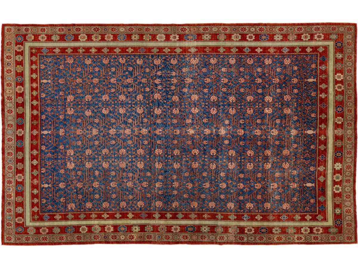 Vintage Khotan Style Tribal Wool Rug 8 X 12