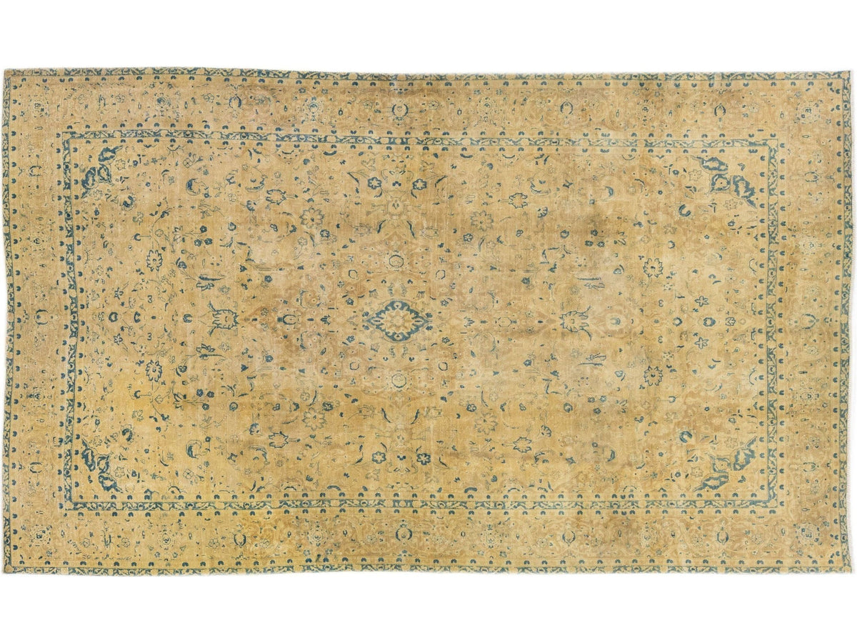 Antique Tabriz Wool Rug 9 X 15