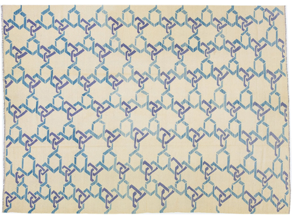 Modern Kilim Wool Rug 10 X 14