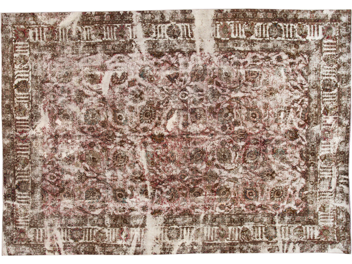 Vintage Distressed Wool Rug 11 X 16