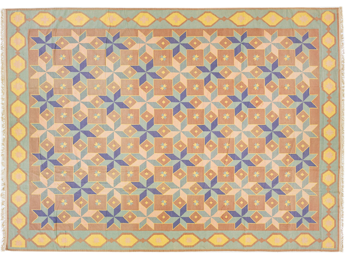Modern Flatweave Kilim Wool Rug 12 X 16