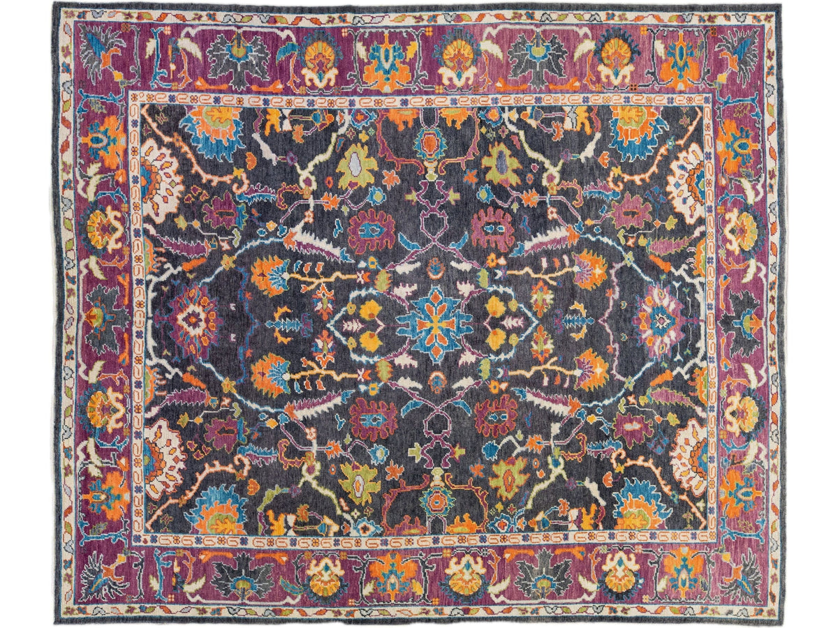 Modern Oushak Wool Rug 10 X 12
