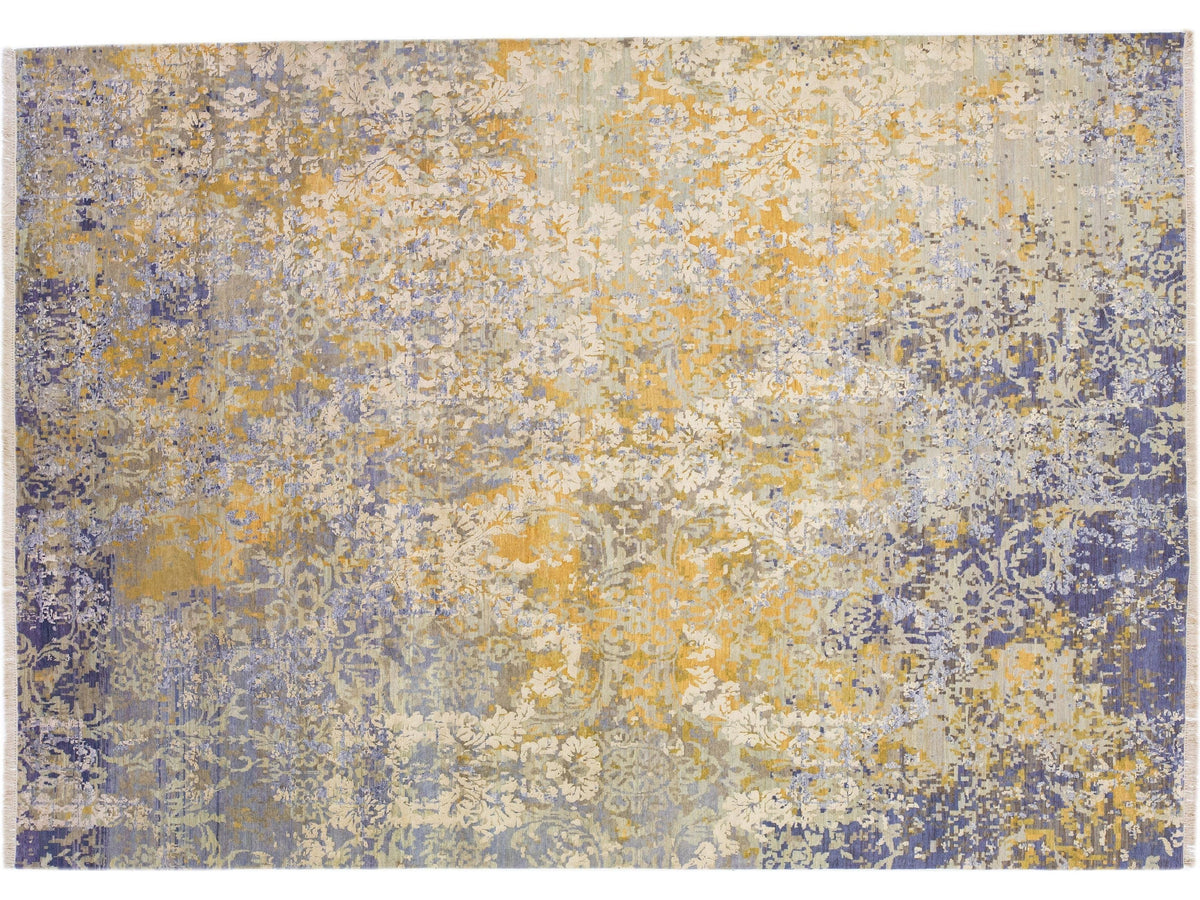 Modern Tibetan Wool & Silk Rug 10 X 14