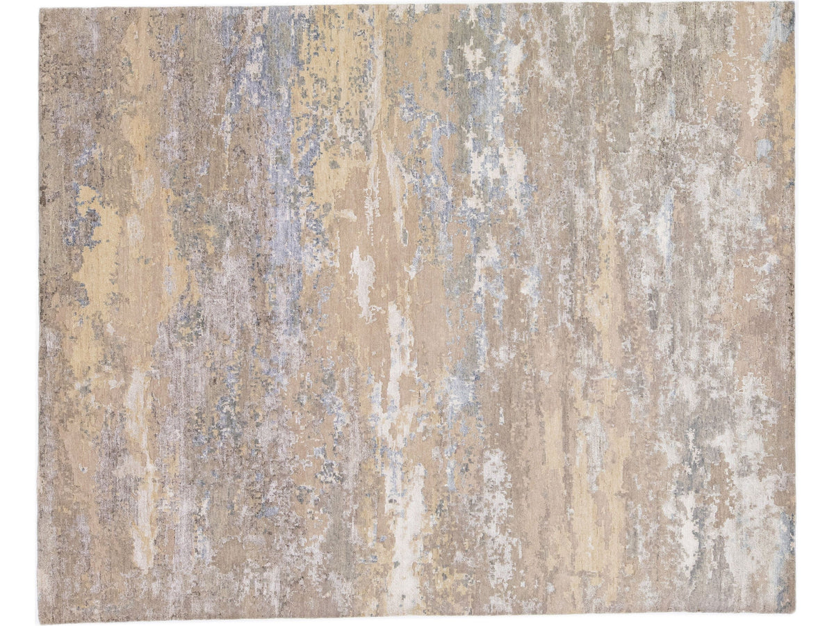 Modern Indian Wool & Silk Rug 8 X 10