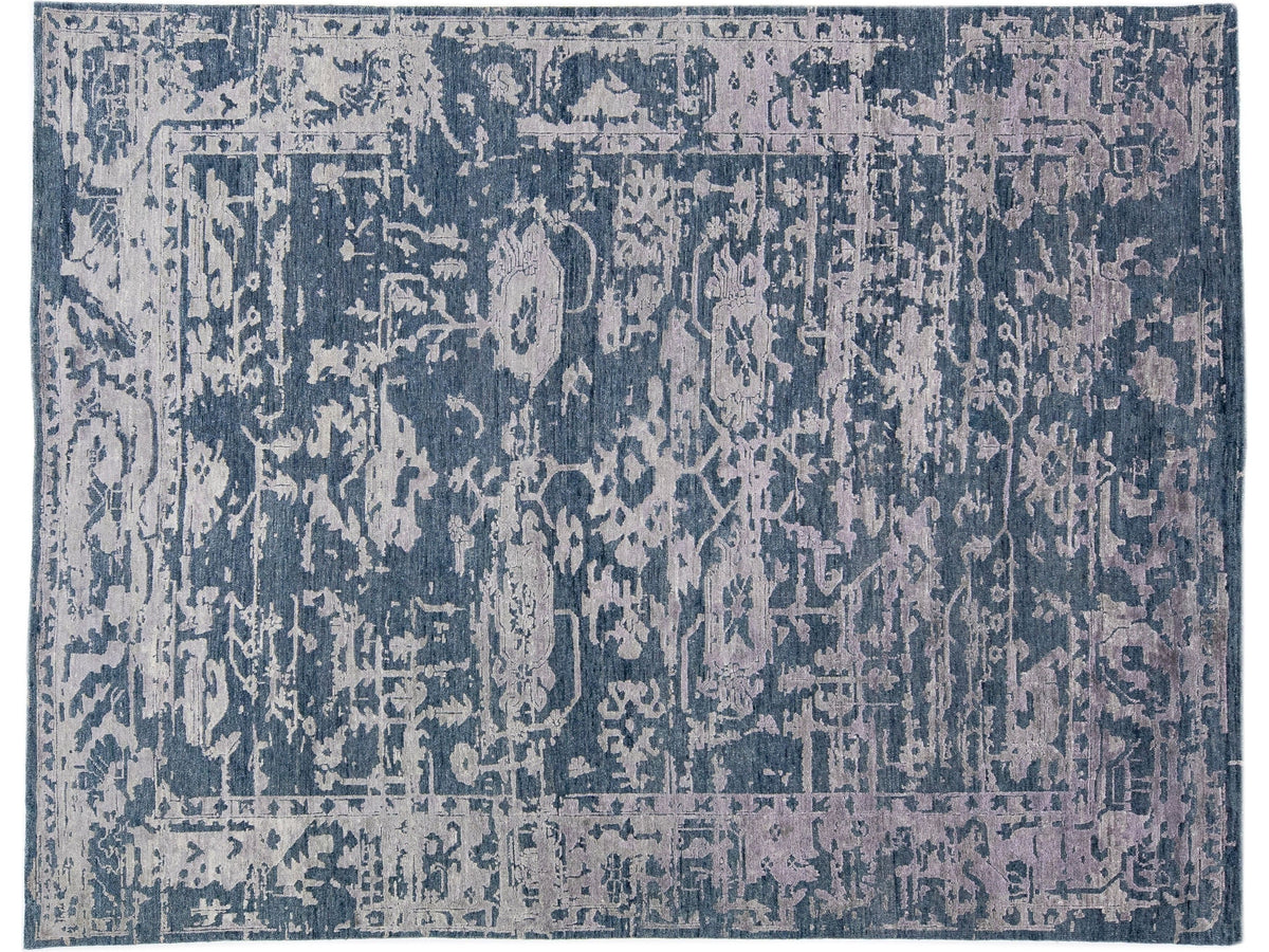 Modern Indian Wool & Silk Rug 8 X 10