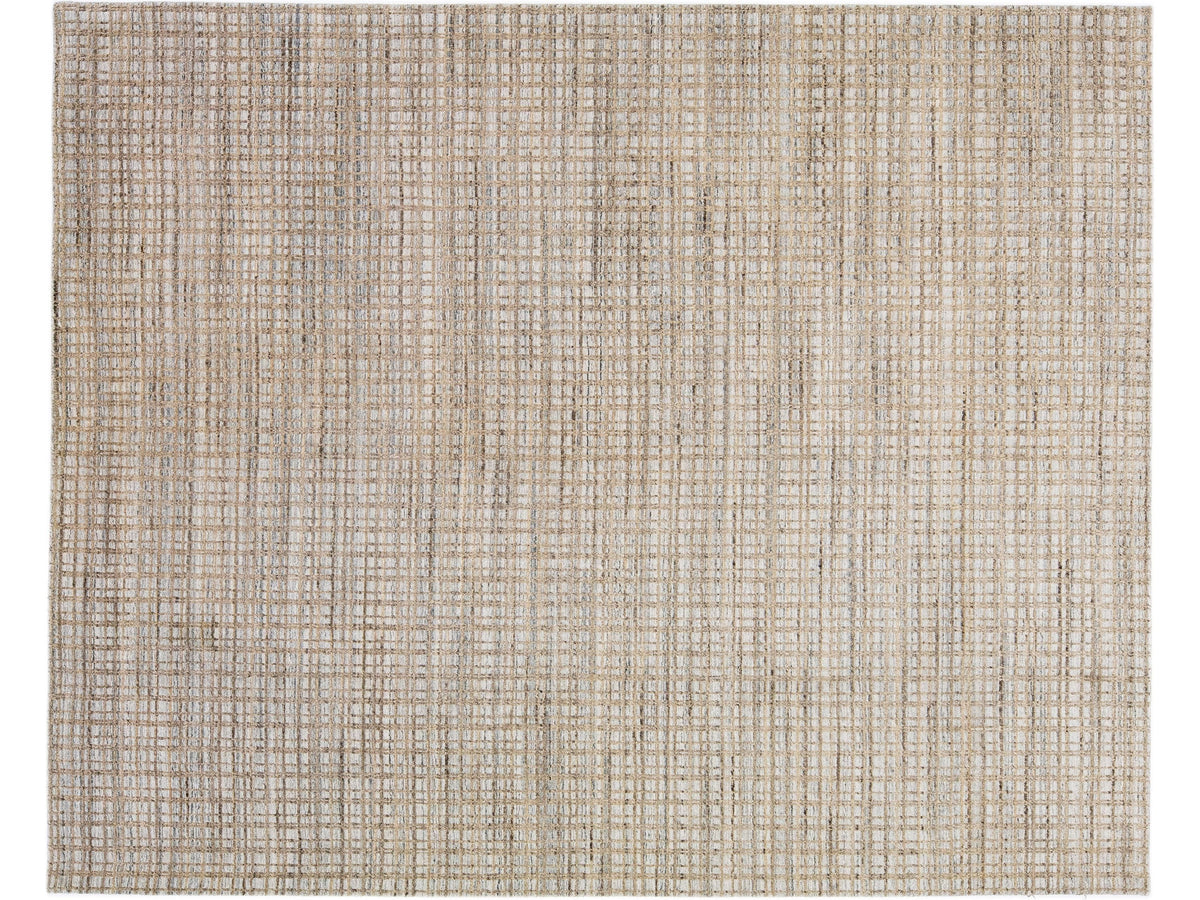 Modern Abstract Wool & Silk Rug 8 X 10