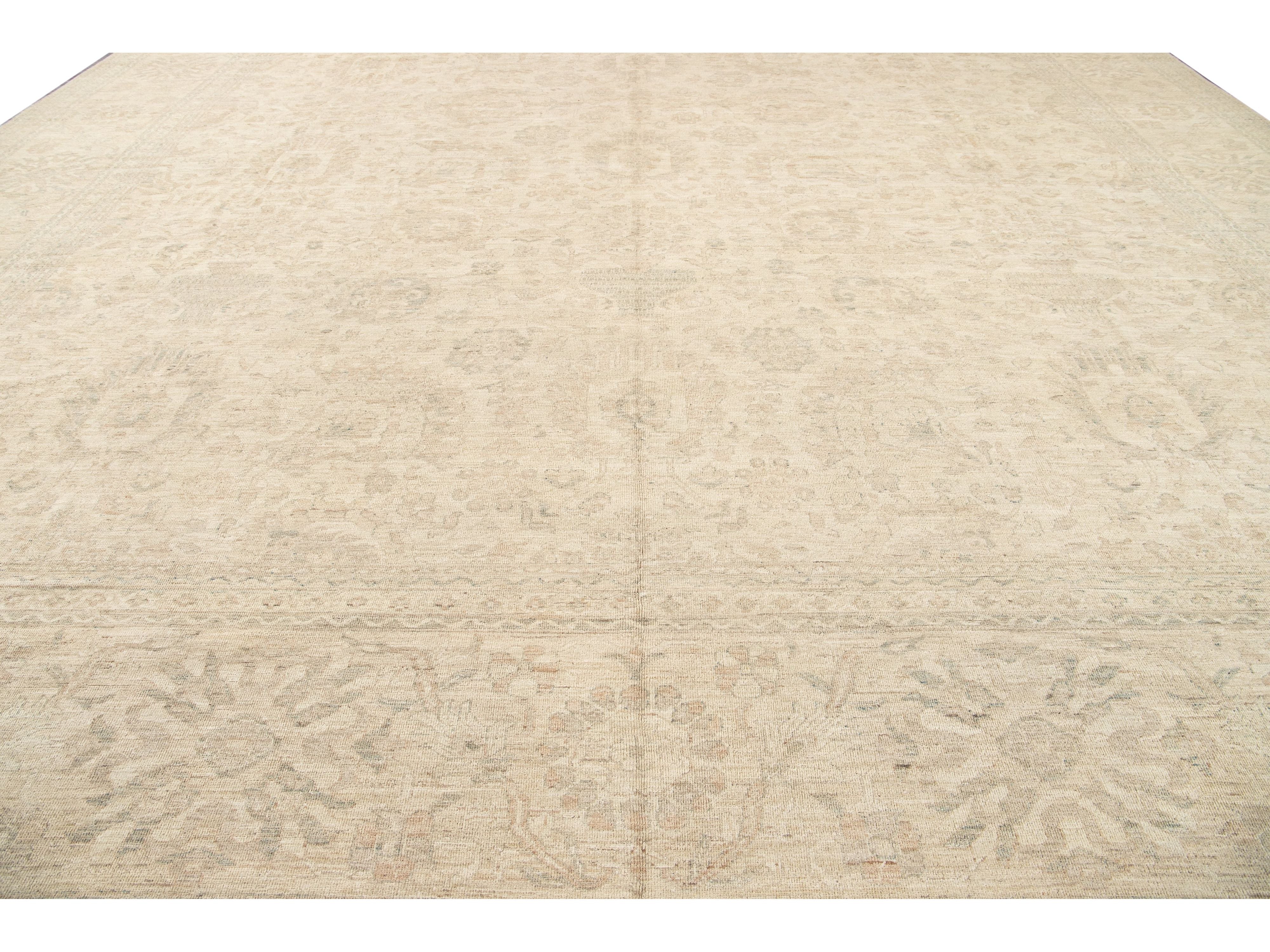 Modern Indian Khotan Wool Rug 18 X 22