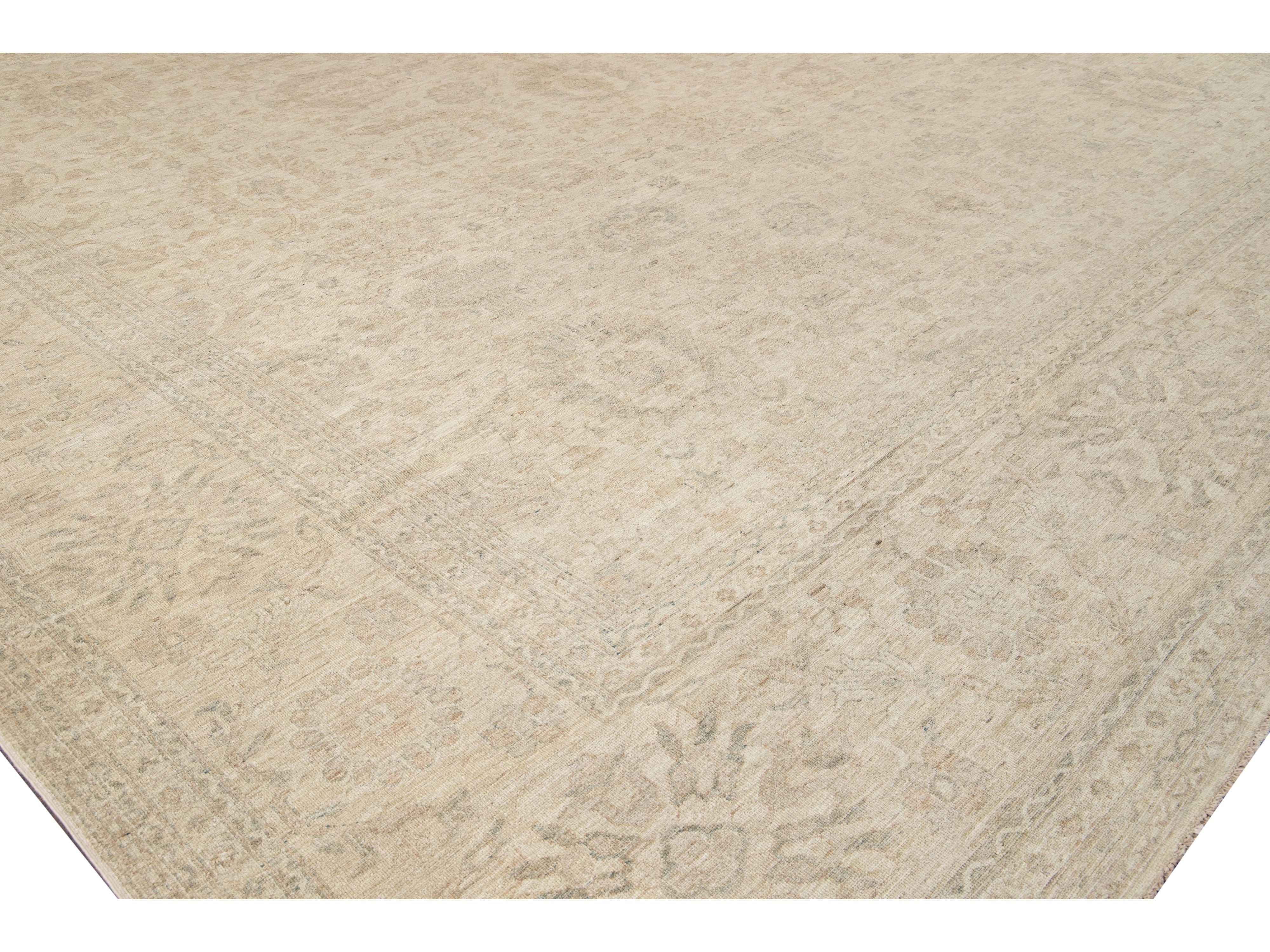Modern Indian Khotan Wool Rug 18 X 22