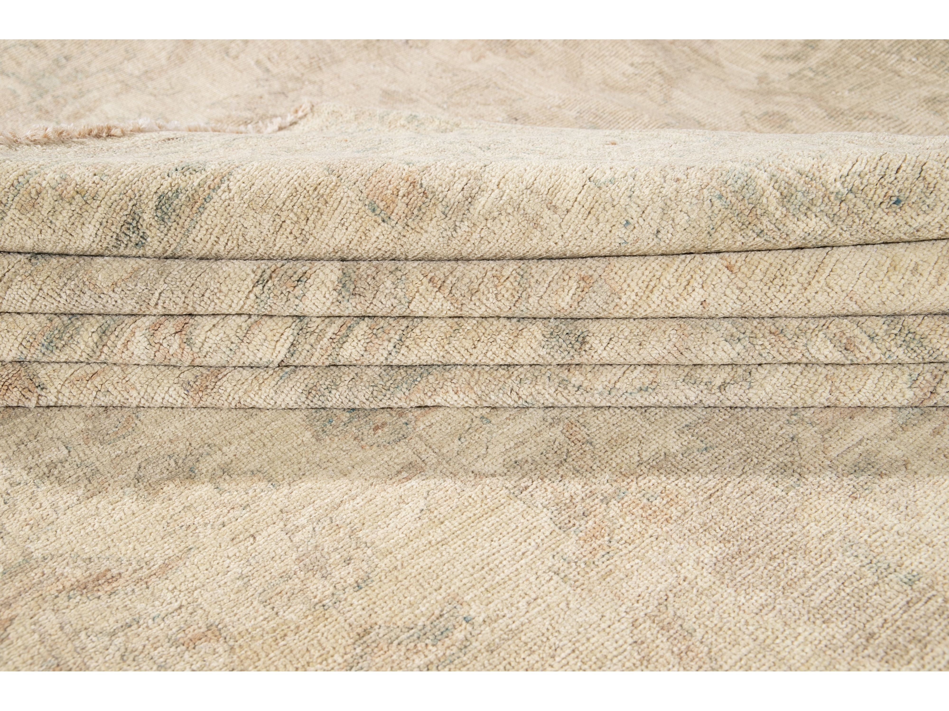 Modern Indian Khotan Wool Rug 18 X 22