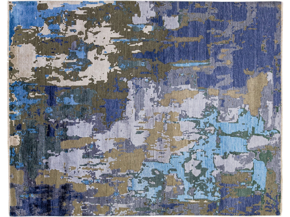 Modern Abstract Wool Rug 8 X 10
