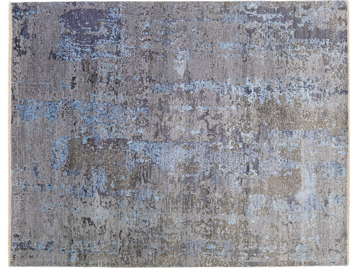 Modern Indian Wool & Silk Rug 8 X 10