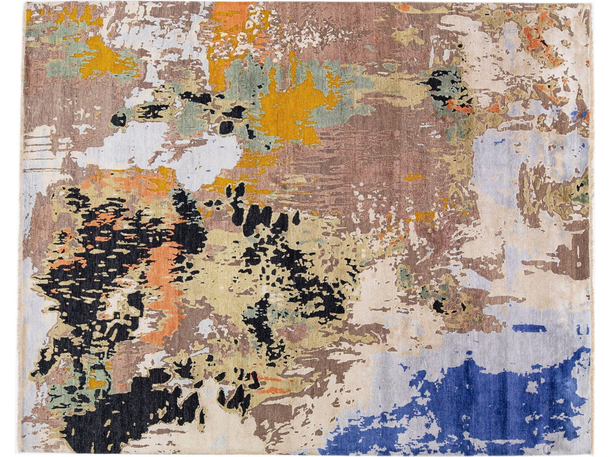 Modern Indian Wool & Silk Rug 8 X 10