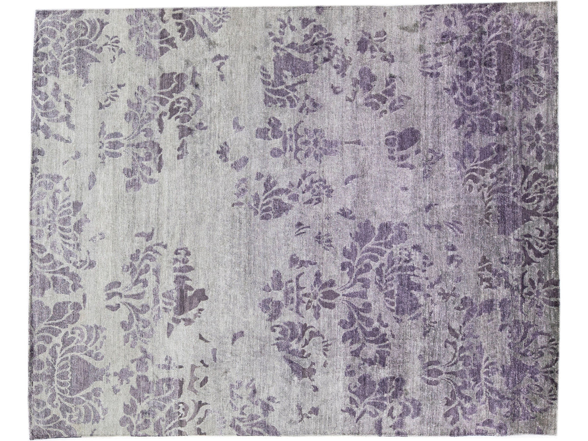 Modern Indian Wool & Silk Rug 8 X 10