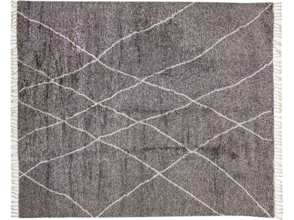 Modern Moroccan Wool Rug 12 X 15
