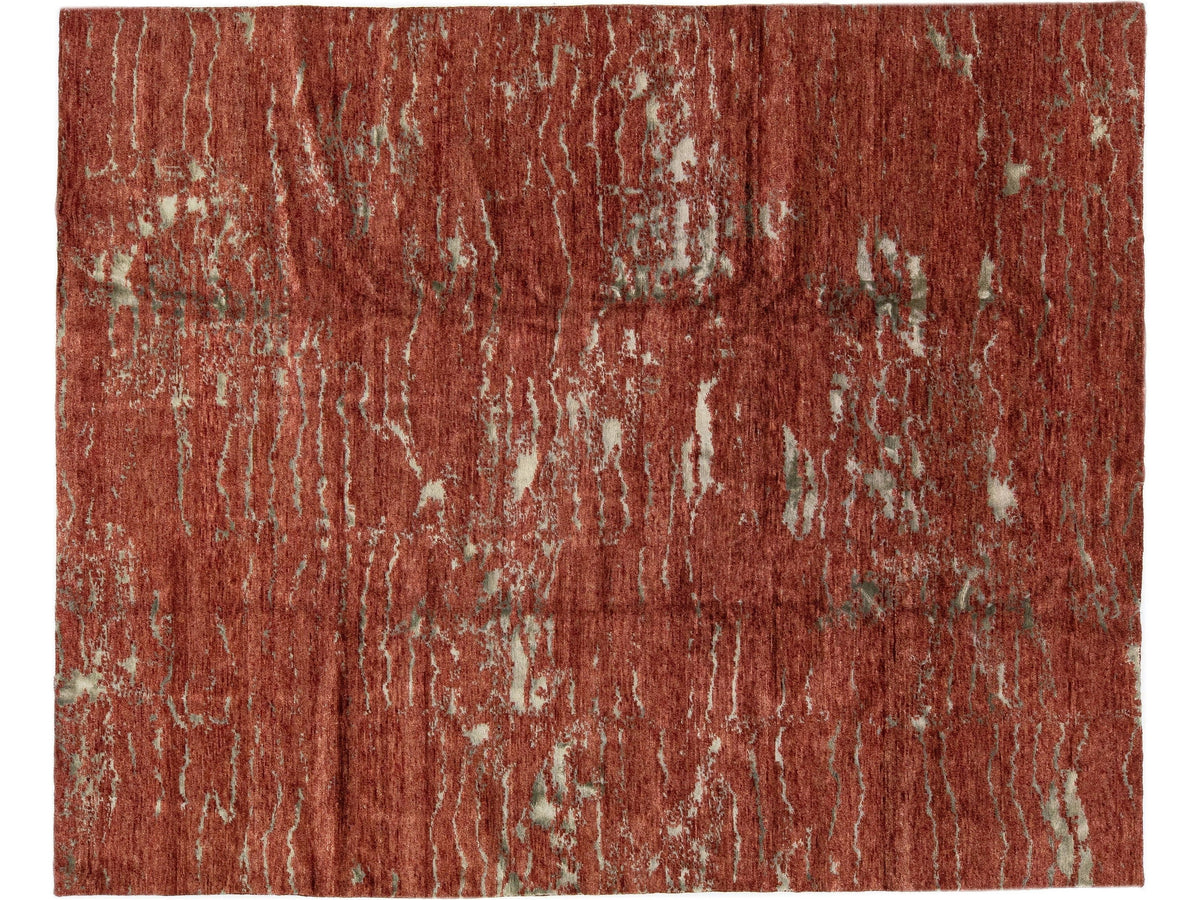 Modern Indian Wool & Silk Rug 8 X 10