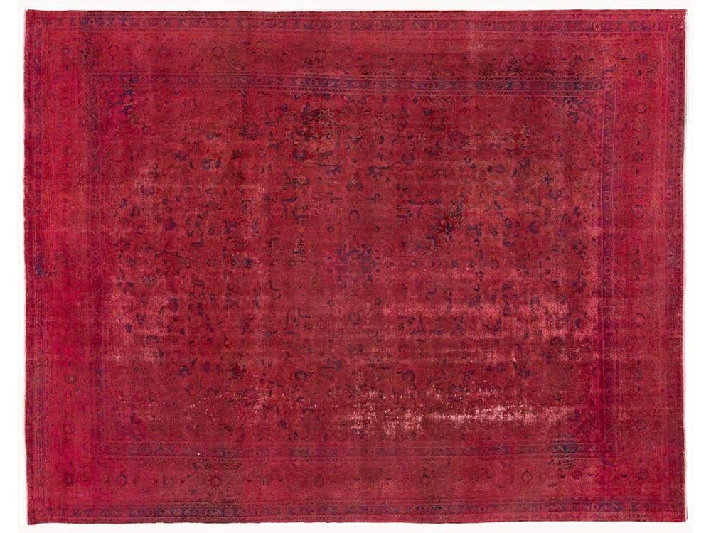 Vintage Pink Distressed Overdyed Rug 10 X 13