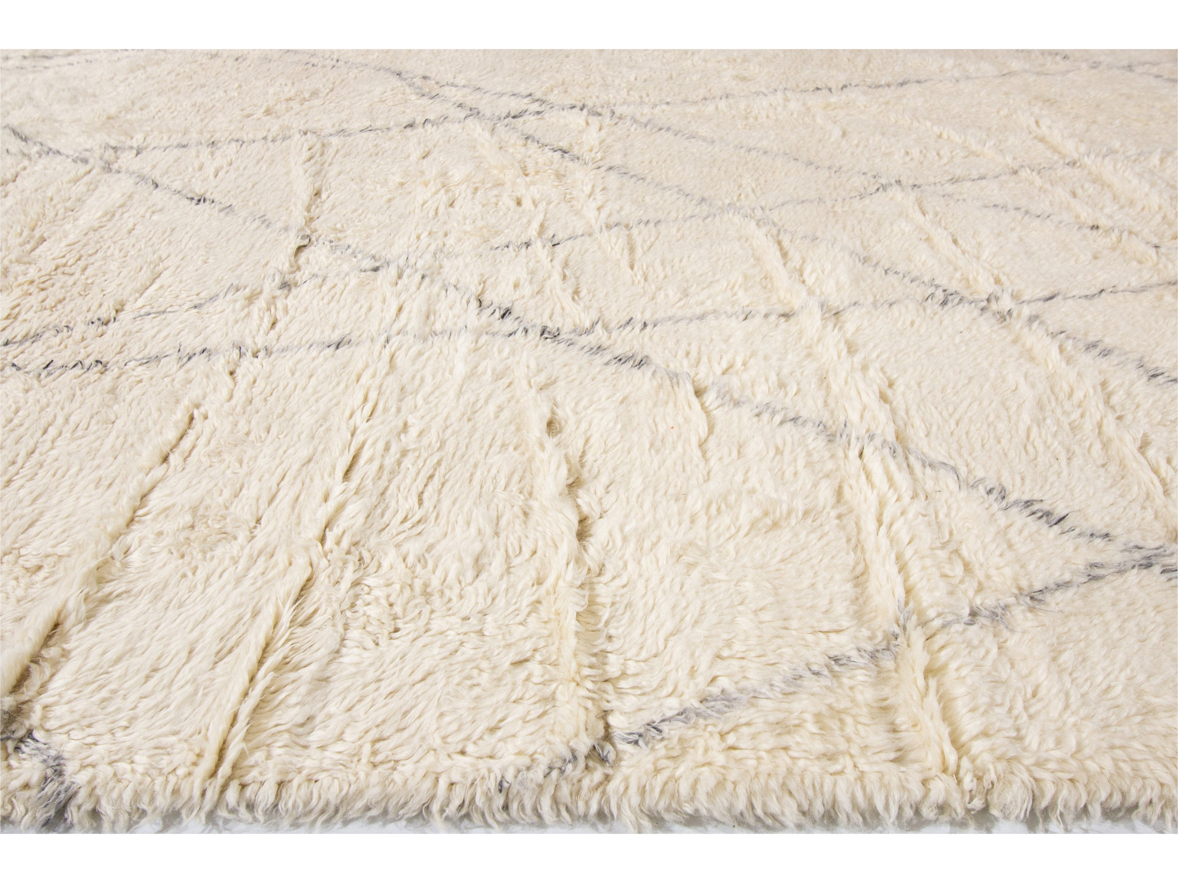 Modern Moroccan Style Wool Rug 12 X 15