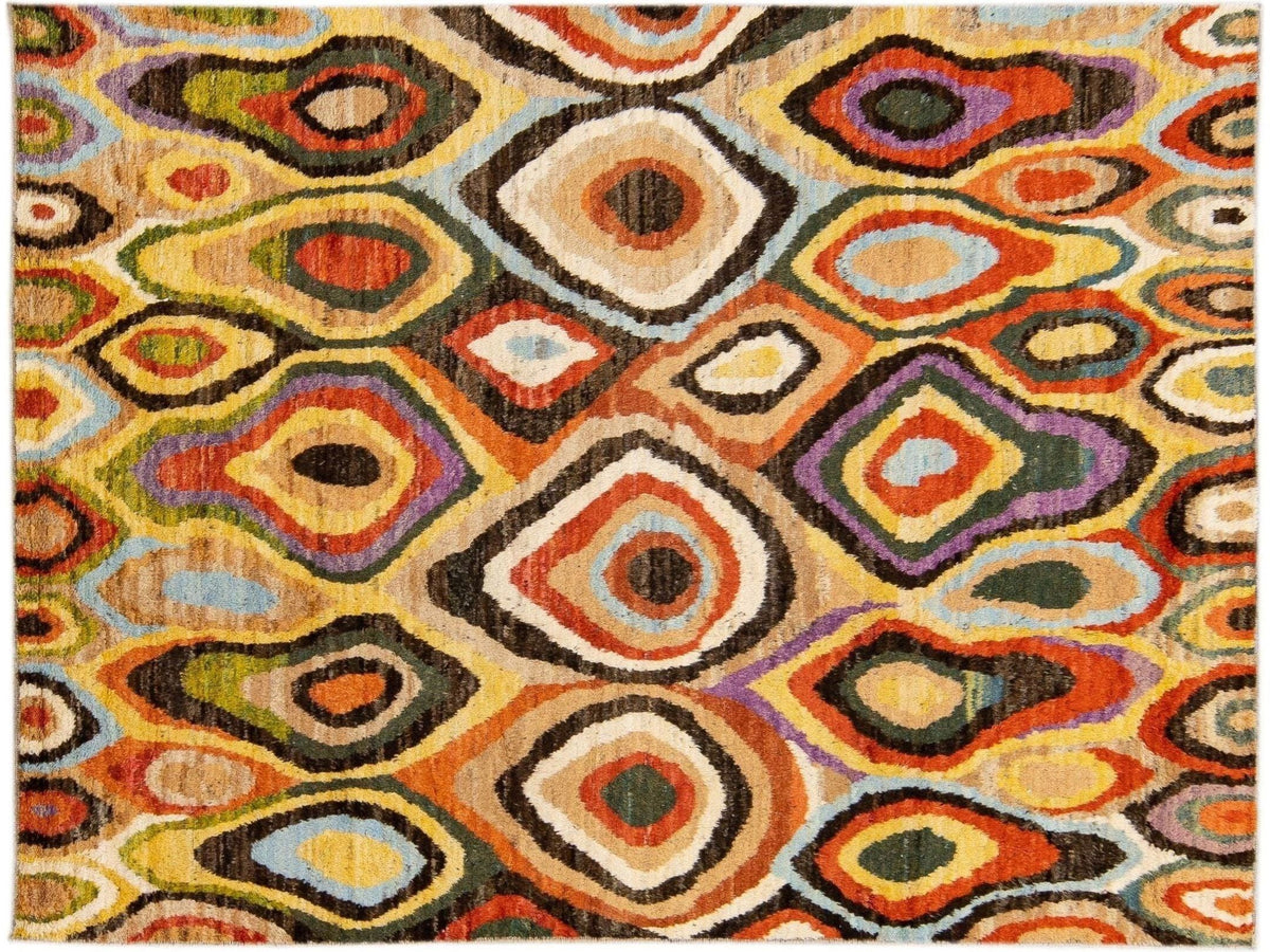 Modern Moroccan Wool Rug 9 X 12
