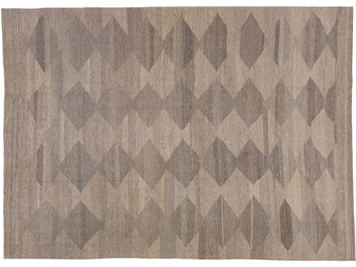 Modern Kilim Wool Rug 9 X 12