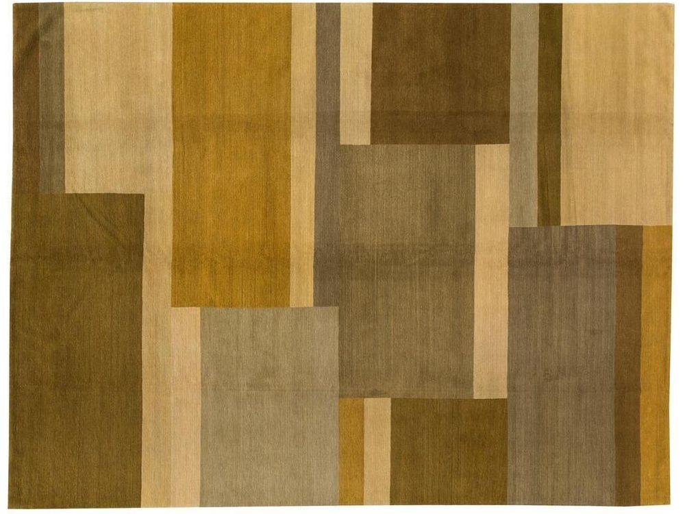Modern Geometric Nepalese Wool Rug 9 X 12